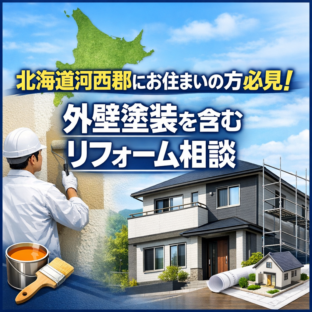 北海道河西郡にお住まいの方必見！外壁塗装を含むリフォーム相談